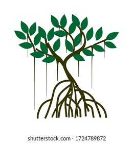 tree vector illustrations, roots, mangrove tree logo eps 10