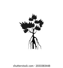 tree vector illustrations, roots, mangrove tree