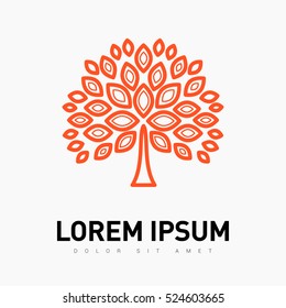 tree vector isolated linear icon for websites