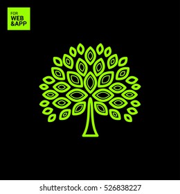 tree vector isolated linear icon for websites