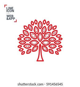 tree vector isolated linear icon for websites