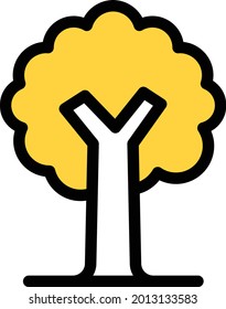 tree vector line colour icon