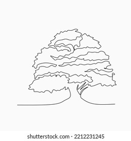 Tree vector line drawing image. 