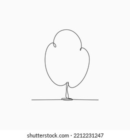 Tree vector line drawing image. 