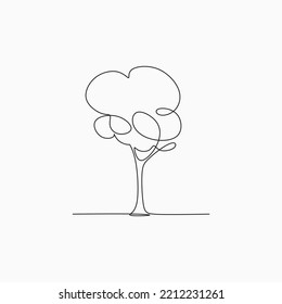 Tree vector line drawing image. 