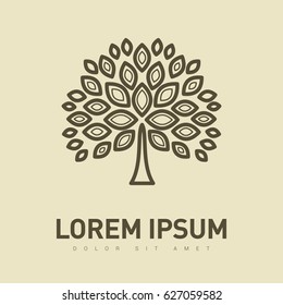 tree vector line icon