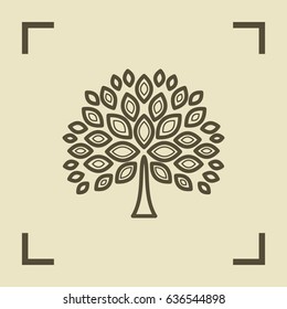 tree vector line icon