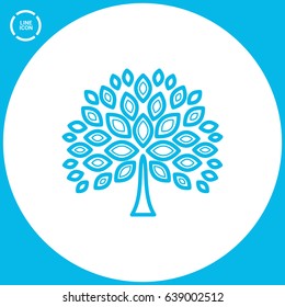 tree vector line icon