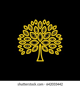 tree vector line icon