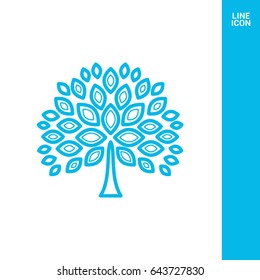 tree vector line icon