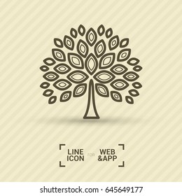 tree vector line icon