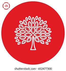tree vector line icon