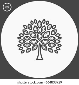 tree vector line icon