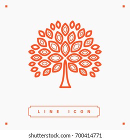 tree vector line icon