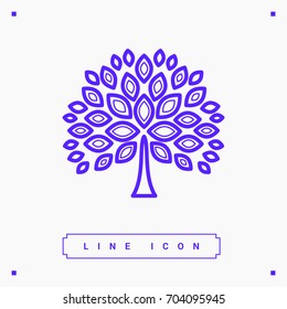 tree vector line icon