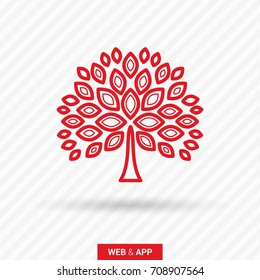 tree vector line icon