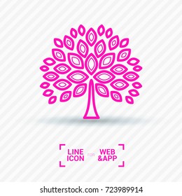 tree vector line icon