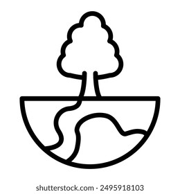 Diseño de iconos de línea de Vector de árbol para uso personal y Uso comercial