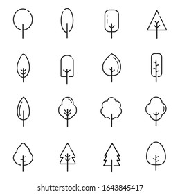 Tree Vector Line Icon Set. Illustration isolated on white background for graphics and web design
