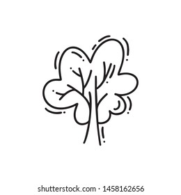 Tree Vector Line Icon. Stylized monoline illustration. Outline emblem in linear style. abstract logo for design of natural product, shop, cosmetic, ecology concept, health, spa