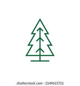 Icono de línea del vector de árbol. Signo de vector de símbolo de árbol