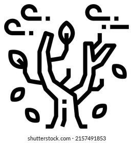 Tree Vector Line Icon, wood, Fallen leaves