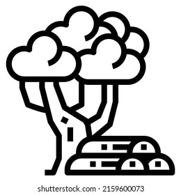 Baum-Vektorliniensymbol, Holz