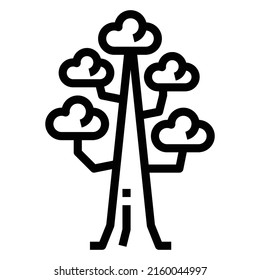 Tree Vector Line Icon, wood