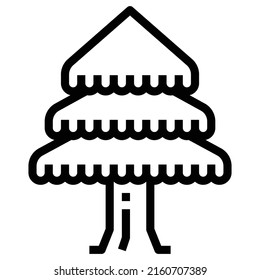 Icono de línea del vector del árbol, madera