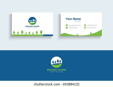 Tree vector logo and business card.