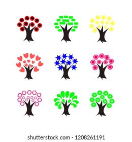 tree vector logo design, 