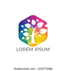 Tree vector logo design. Tree icon modern symbol.