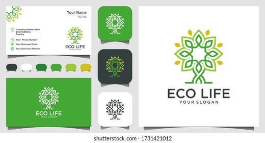 Tree Vector Logo Design Inspiration. logo design and business card