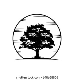 tree vector logo design. Vector silhouette of a tree.