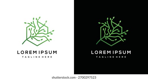 Diseño del logotipo del árbol del Vector. Logo natural del árbol del Vector.