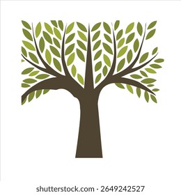 Tree vector logo green leaf