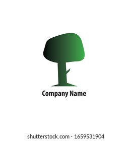 El icono del logotipo del vector de árbol es verde y está en gradaciones en negro