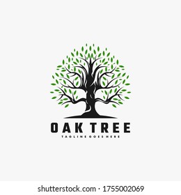 Tree Vector Logo Illustration Color Style.