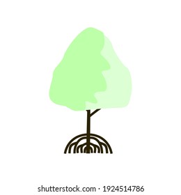 tree vector logo. mangrove roots. banyan plant