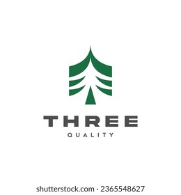 plantilla de icono verde del logotipo del vector de árbol