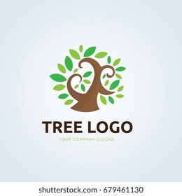 Tree Vector logo template with human and tree concept.