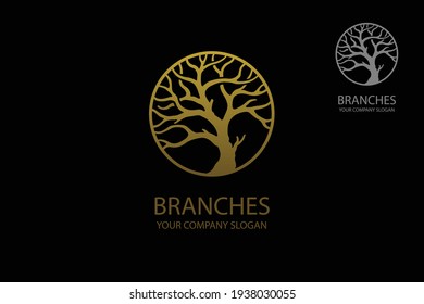 Tree Vector Logo Template. The tree is symbol of strength, longevity, fertility, hope and continuity. This logo can be used by landscape business, hotels, financial, insurance, etc.