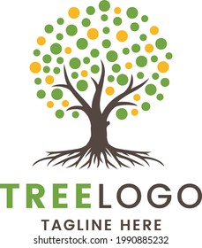 Tree vector logo this beautiful tree is a symbol of life, beauty, growth, strength, and good health.