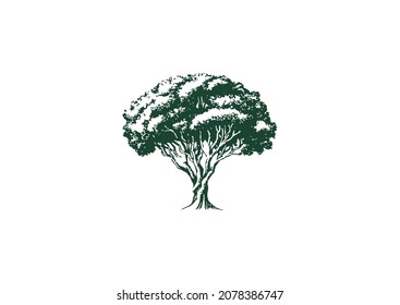 Tree vector logo this beautiful tree is a symbol of life, beauty, growth, strength, and good health.