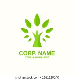 tree vector logotype for organic shop, nature firm, natural product, ecology company, alternative medicine, green unity, garden, farming, forest etc. 10 eps