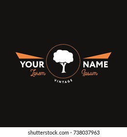 Tree Vector Logotype Vintage Icon Graphic Symbol Retro Style
