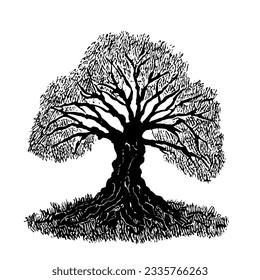 Tree Vector Minimal Hand Drawing Line Art 