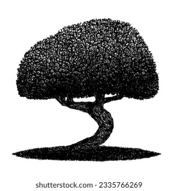 Tree Vector Minimal Hand Drawing Line Art 