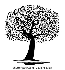 Tree Vector Minimal Hand Drawing Line Art 