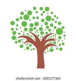 tree vector natural green leaf loral image unique icon